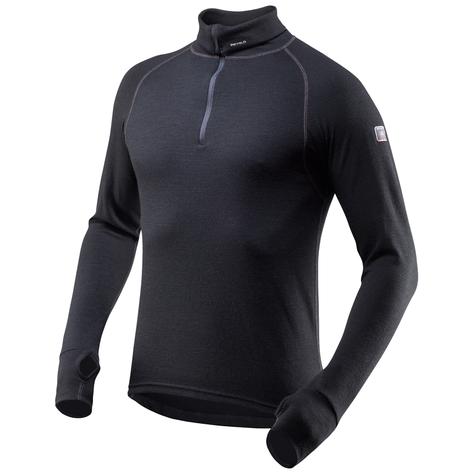 Pánský rolák Devold Expedition Man Zip Neck Velikost: XXL / Barva: černá