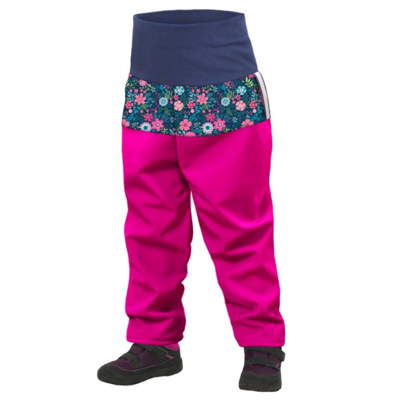 Batolecí kalhoty s fleecem Unuo Softshell vzor Dětská velikost: 74-80 / Barva: růžová