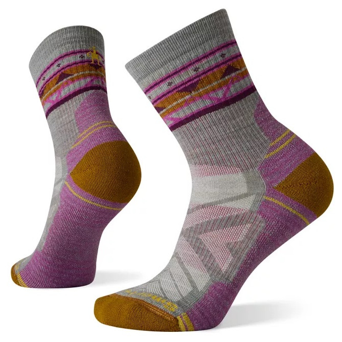 Dámské ponožky Smartwool Hike Light Cushion Zig Zag Valley Mid Crew Socks Velikost ponožek: 34-37 / Barva: fialová