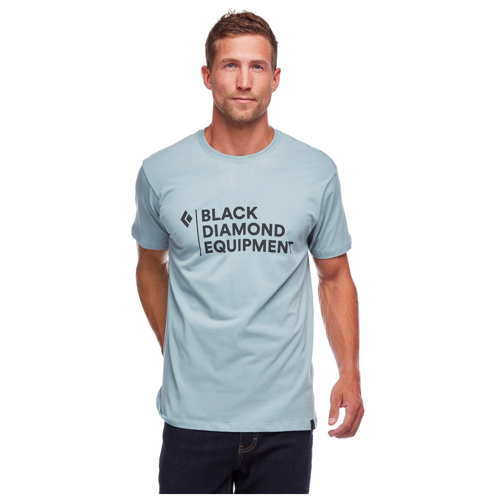 Pánské tričko Black Diamond M STACKED LOGO TEE Velikost: L / Barva: modrá