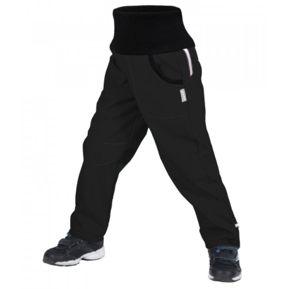 Dětské softshellové kalhoty Unuo fleece Street Dětská velikost: 122-128 / Barva: černá