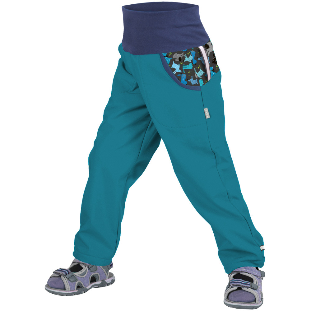 Dětské softshellové kalhoty Unuo bez zateplení vzor Dětská velikost: 116-122 / Barva: zelená