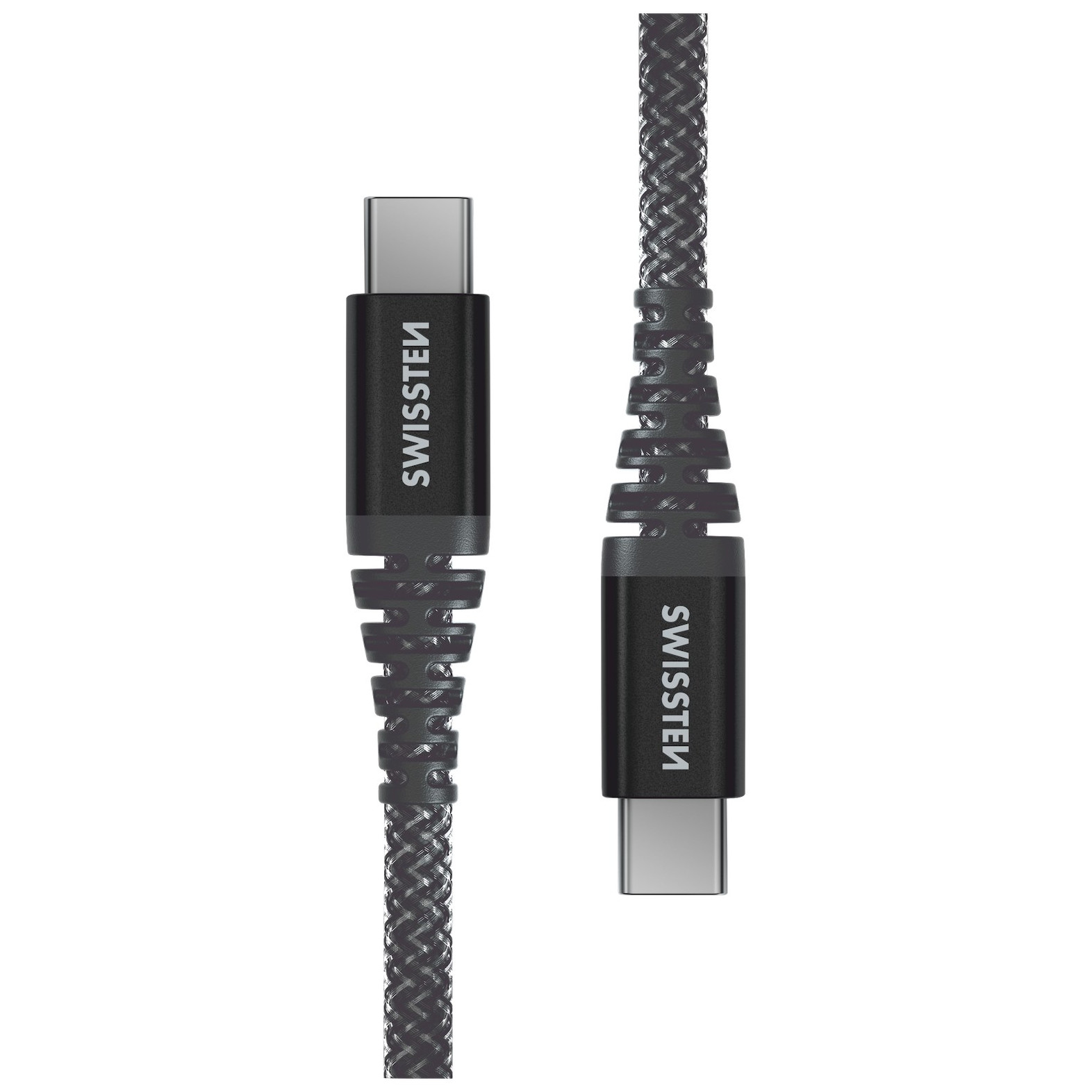Nabíjecí a datový kabel Swissten Kevlar USB-C/USB-C 1,5 m Barva: tmavě šedá
