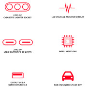Autoadaptér Swissten Car Charger Adapter 108W - 216W