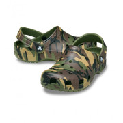 Dětské pantofle Crocs Classic Camouflage Clog Army Green/Multi