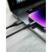 Nabíjecí a datový kabel Swissten Kevlar USB-C/Lightning 1,5 m