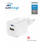 Nabíječka Swissten TRAVEL CHARGER GaN 1x USB-C 20W PD AND 1x USB-A 18W QC