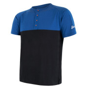 Pánské funkční triko Sensor Merino Air PT knoflíčky modrá/černá