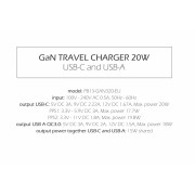 Nabíječka Swissten TRAVEL CHARGER GaN 1x USB-C 20W PD AND 1x USB-A 18W QC