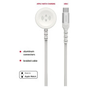 Nabíjecí a datový kabel Swissten Wireless charging cable 2in1 for Apple Watch + USB-C 1,2 m