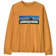 Dětské triko Patagonia K's L/S P-6 Logo T-Shirt - Dried Mango