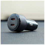 Adaptér Swissten Car Charger 2X USB-C PD, 50W + cabel USB-C / USB-C, 1 m