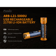 Akumulátor Fenix 21700 5000 mAh s USB-C (Li-Ion)