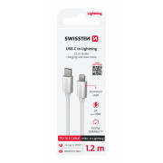 Nabíjecí a datový kabel Swissten Textile USB-C / Lightning 1,2 m