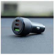 Adaptér Swissten Car Charger 2x USB-C PD + USB-A, 95 W + cabel USB-C / USB-C, 1 m
