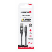 Nabíjecí a datový kabel Swissten Aramid Reinforced USB/USB-C 1,5 m