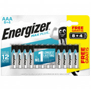 Baterie Energizer Max Plus AAA/12 8+4 zdarma