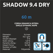 Lezecké lano Camp Shadow 9.4 Dry - 60m