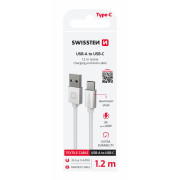 Nabíjecí a datový kabel Swissten Textile USB / USB-C 1,2 m