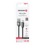 Nabíjecí a datový kabel Swissten Textile USB / USB-C 1,2 m