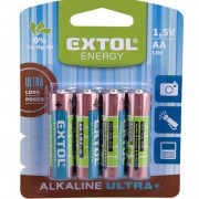 Baterie alkalické AA Extol Ultra+ 4ks