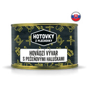 Polévka Hotovky z plechovky Hovězí vývar s játrovými knedlíčky 400ml