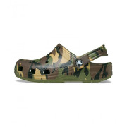 Dětské pantofle Crocs Classic Camouflage Clog Army Green/Multi