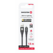 Nabíjecí a datový kabel Swissten Aramid Reinforced USB/Lightning 1,5 m