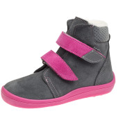 Dětské barefoot boty Beda Isabel Grey/Pink