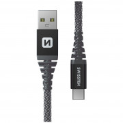 Nabíjecí a datový kabel Swissten Kevlar USB/USB-C 1,5 m