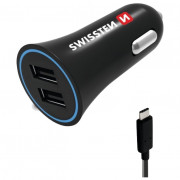 Autoadaptér Swissten Car Charger + USB-C Cable