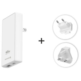 Adaptér Swissten World Travel Charger 45W GaN USB-C + USB-A