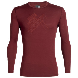Pánské triko Icebreaker Mens 200 Oasis LS Crewe Snap Head-cabernet