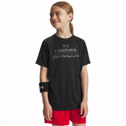 Dětské triko Under Armour Tech Split Wordmark SS-BLK
