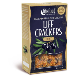 Krekry Lifefood LIFE CRACKERS Olivové RAW BIO 90 g