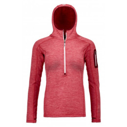 Dámská mikina Ortovox Fleece Light Melange Zip Neck-hot coral