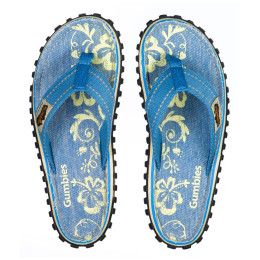 Dětské Sandále Gumbies Islander Flip Flops Denim hibiscus
