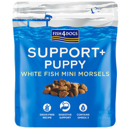Pamlsky pro psy Fish4Dogs Puppy White Fish Morsels Digestion 150g