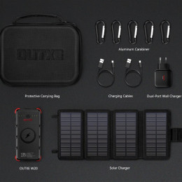 Set solární nabíječky a powerbanky Outxe W20 Outdoor Charger Kit