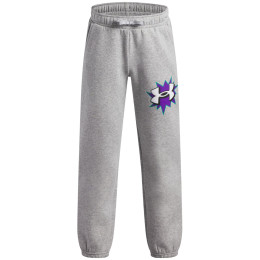 Dětské kalhoty Under Armour UA B Rival FLC Graphics Jgr Mod Gray Light Heather