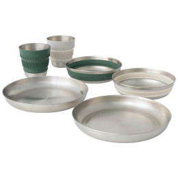 Sada nádobí Sea to Summit Detour Stainless Steel Collapsible Dinnerware Set 6 Piece