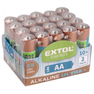 Baterie alkalické AA Extol Light 20 ks