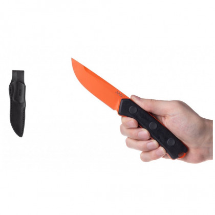 Nůž Acta Non Verba P200 Cerakote Orange - kožené pouzdro