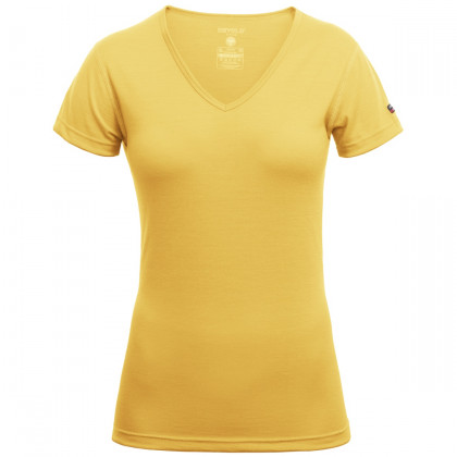 Dámské triko Devold Breeze T-shirt V-neck žluté