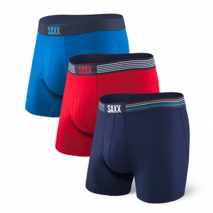 Boxerky Saxx Ultra Boxer Fly 3-pack Black/Navy/Red