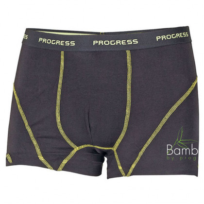  Pánské boxerky Progress E SKN černé/zelené prošití