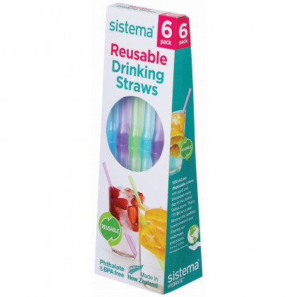 Brčka Sistema Reusable Drinking Straws 6 Pack