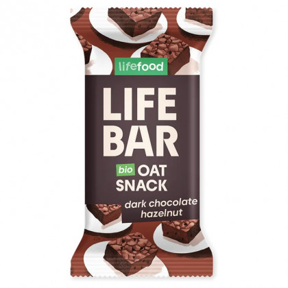 Tyčinka Lifefood Lifebar Oat Snack čokoládový s lískovými oříšky BIO 40 g