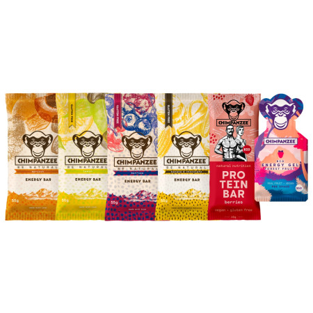Sportovní výživa Chimpanzee Set energy + protein ovoce