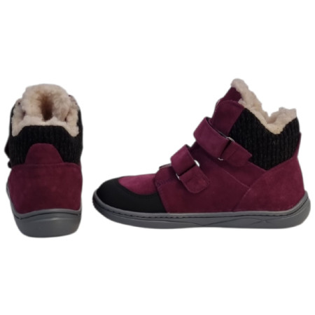 Dětské barefoot boty beBare 3555TY Bordeaux